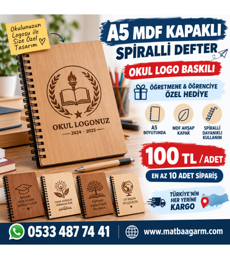 Ahşap hediye Defter