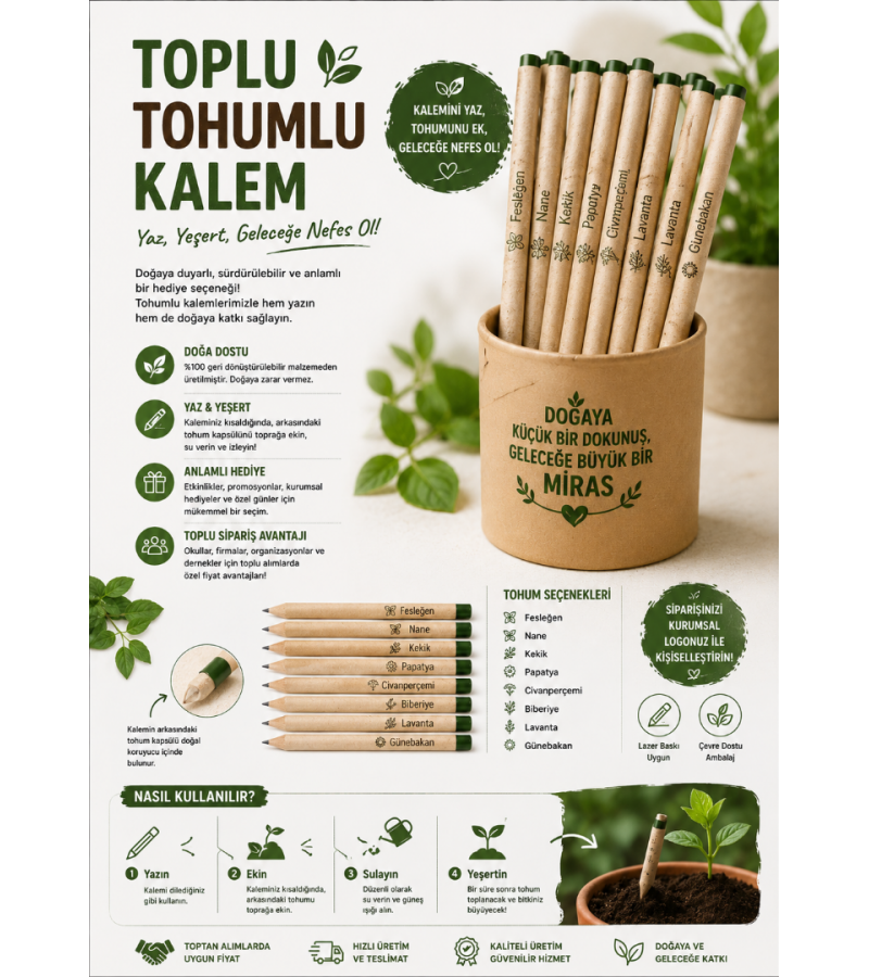 Okul hediyeleri tohumlu kalem