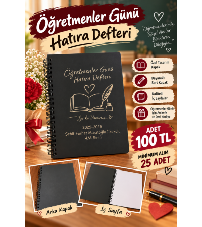 öğretmenler günü ahşap defter