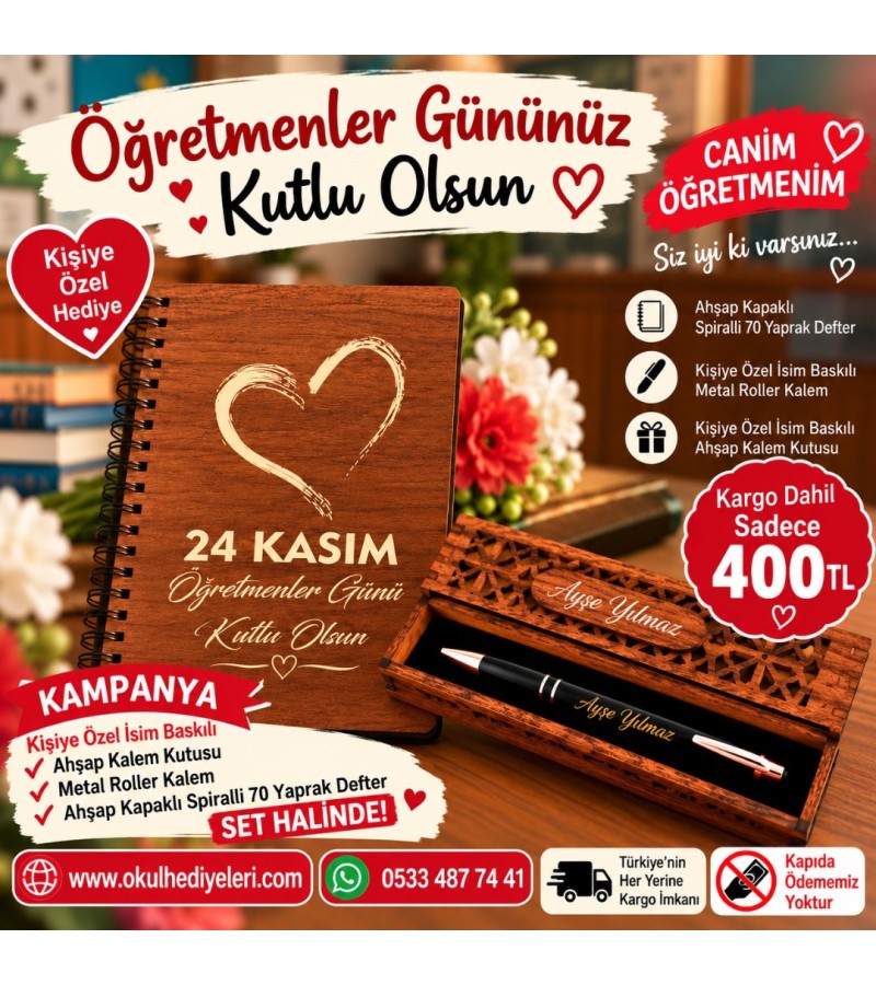ÖĞRETMENLER GÜNÜ DEFTER KALEM SETİ 5