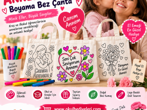 Anneler günü Boyama Bez Çanta