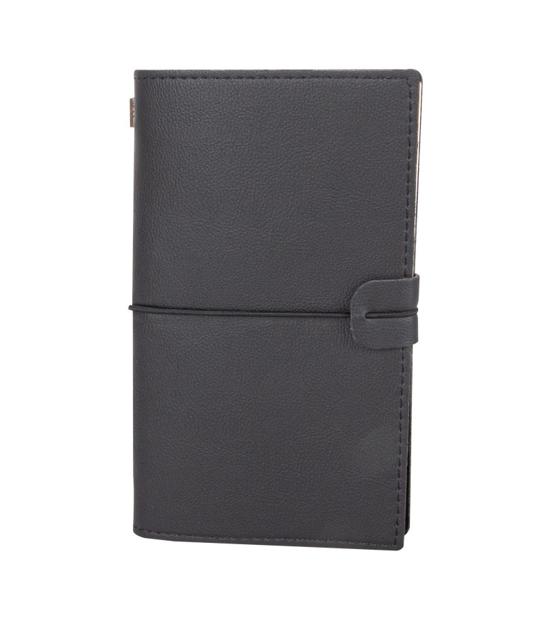 KUĞULU SİYAH TARİHSİZ DEFTER (11,5X20 CM)