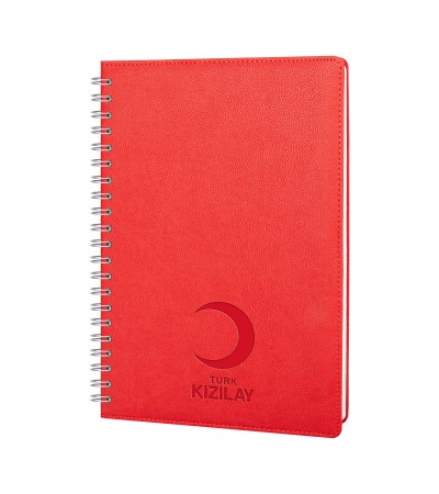 PLEVNE KIRMIZI KARELİ TARİHSİZ SPİRALLİ DEFTER (20x28 CM)