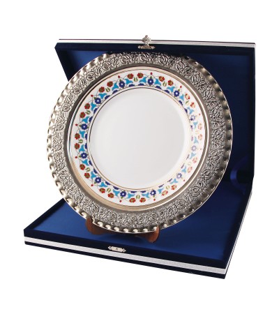 GPT-02 GÜMÜŞ İŞLEMELİ PLAKET TABAK GPT-02 GÜMÜŞ İŞLEMELİ PLAKET TABAK