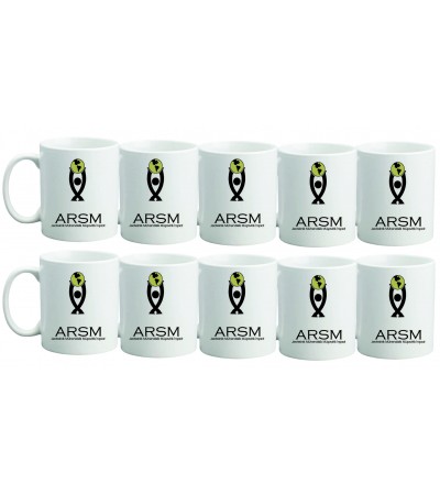10 ADET Logo Baskılı Kupa Bardak