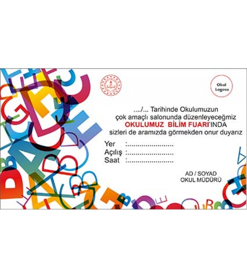 Bilim Fuarı Davetiye 1