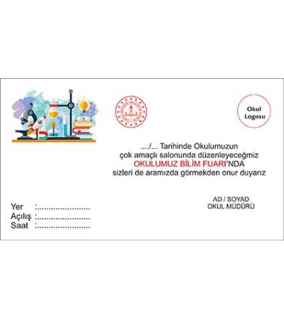 Okul Fuarları Ve Etkinlikleri İçin Davetiye Baskı Okul Fuarları Ve Etkinlikleri İçin Davetiye Baskı