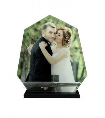 Kristal Fotoğraf Baskılı Anı Plaketi