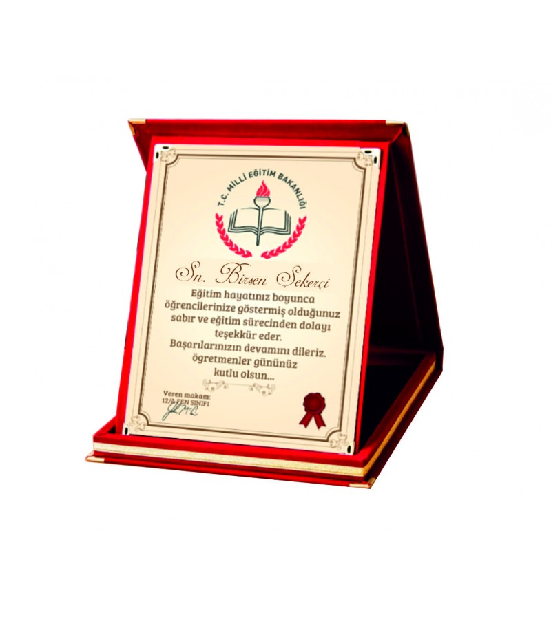 Öğretmene Plaket