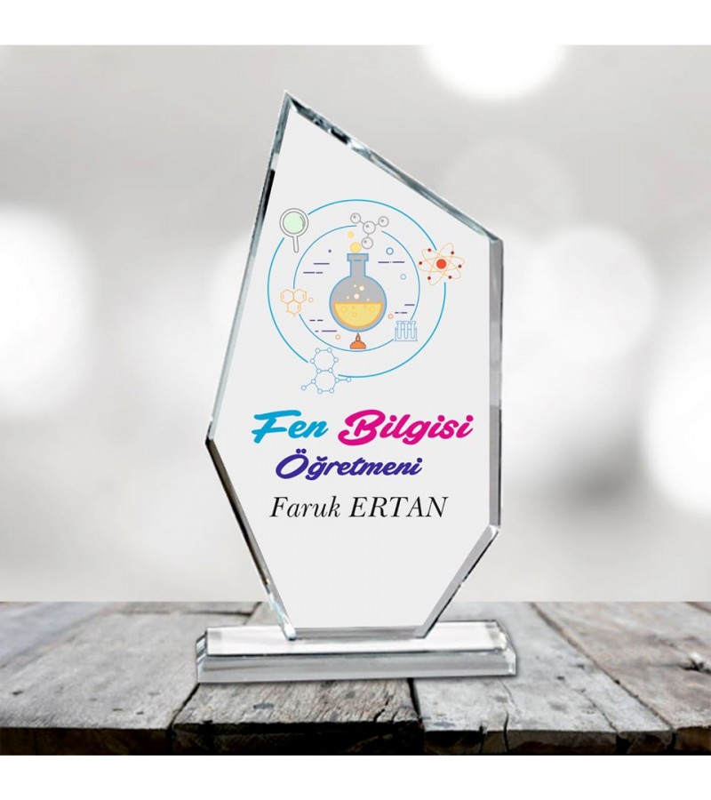 Fen Bilgisi Öğretmenine Hediye Plaket