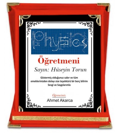 Fizik Öğretmenine Hediye Plaket Fizik Öğretmenine Hediye Plaket