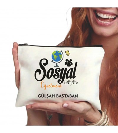 sosyal bilgiler öğretmenine Hediye Makyaj çantası sosyal bilgiler öğretmenine Hediye Makyaj çantası