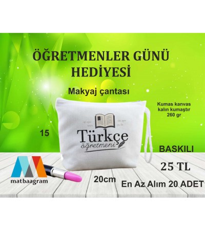 Türkçe Öğretmenine Hediye Makyaj Çantası Türkçe Öğretmenine Hediye Makyaj Çantası