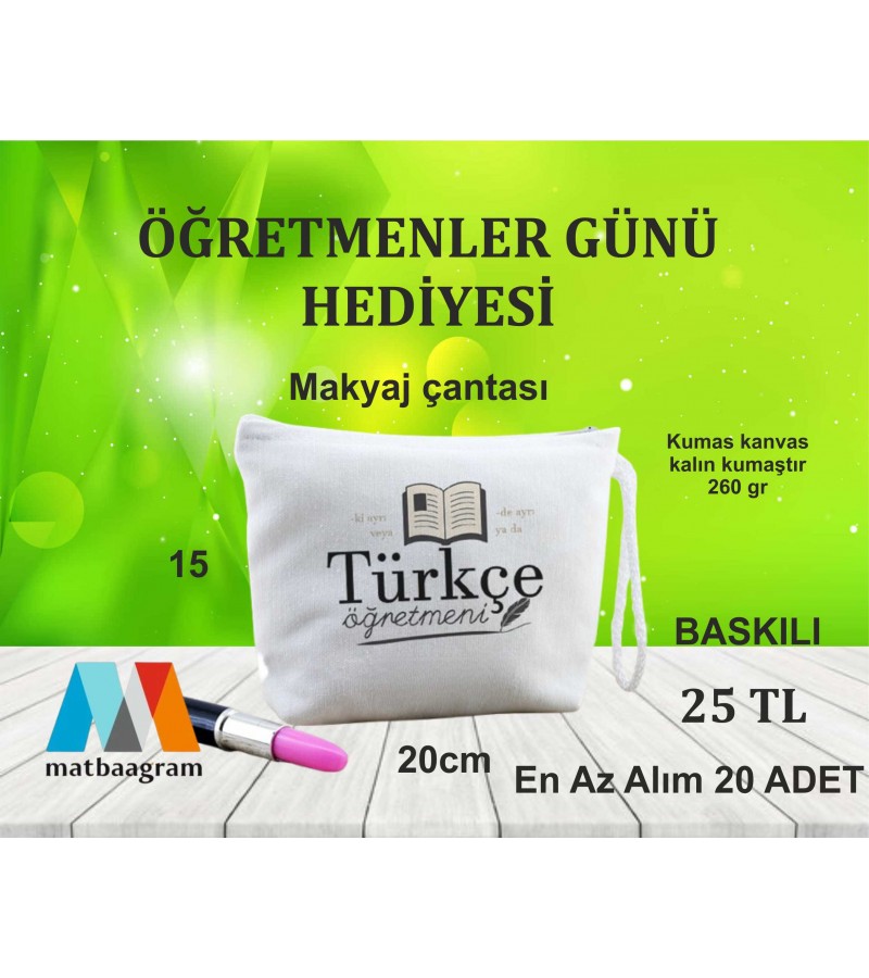 Türkçe Öğretmenine Hediye Makyaj Çantası Türkçe Öğretmenine Hediye Makyaj Çantası