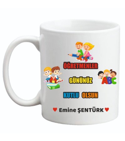 Öğretmenlere özel isimli Kupa bardak